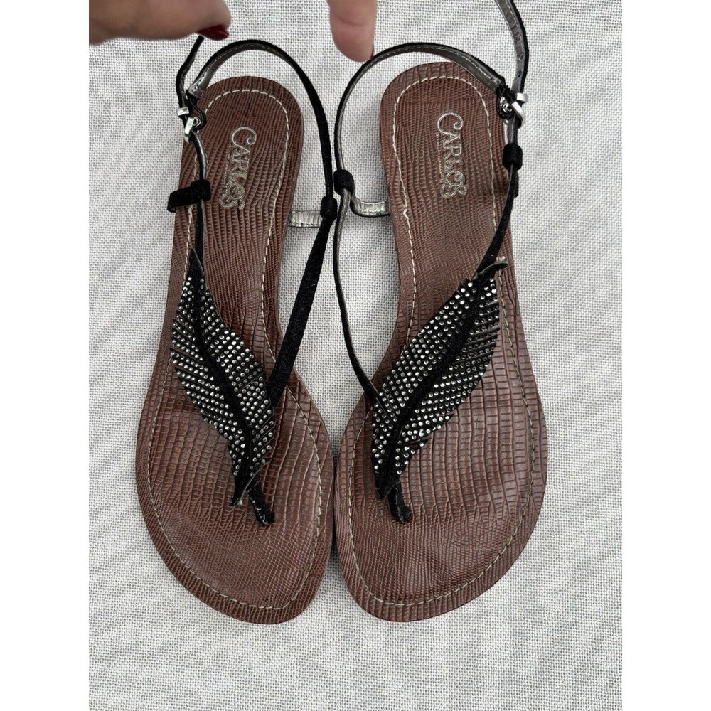 Carlos By Carlos Santana Womens Tandy sparkly pewter, sandal 8